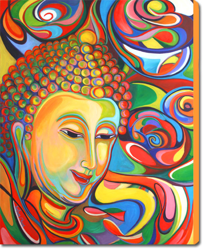 BUDDHA PAINTING - LARGE FINE ART GICLEE PRINT ON CANVAS | eBay